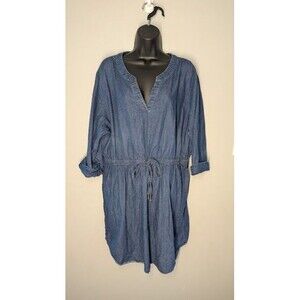 Sauci sz 3X 100% Cotton Fuax Blue Jean Dress Summer, Casual